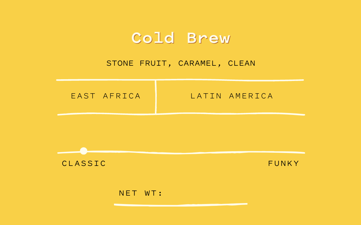 Yellow 'cold brew' coffee label
