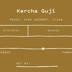 Kercha Guji coffee label from Cherry Coffee Company