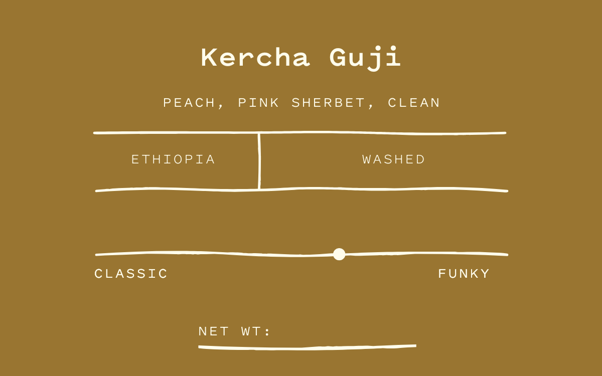 Kercha Guji coffee label from Cherry Coffee Company